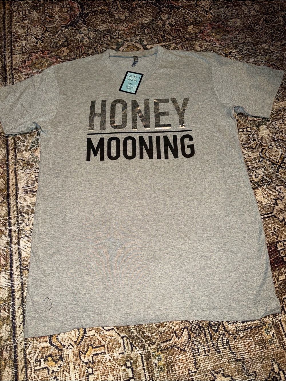 Grey Graphic Sleep Tee - 'Honey Mooning' Sleep Tee